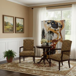 HomeRoots Contemporary Abstract Art Three-Panel Folding Room Divider Screen - Versatile, Stylish & Functional 384579