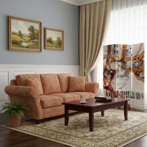 HomeRoots Contemporary Abstract Art Three-Panel Folding Room Divider Screen - Versatile, Stylish & Functional 384579