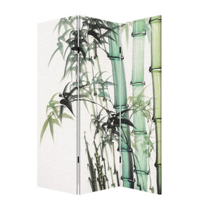 HomeRoots Three Panel Reversible Bamboo Art Room Divider - Stylish, Lightweight & Versatile Privacy Screen 384580