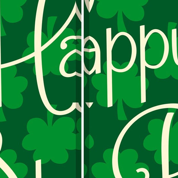 Homeroots 72" Green And White Canvasfolding Three Panel Screen Room Divider  Cotton Canvas 384581