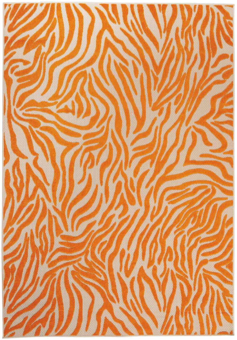 Homeroots 4' Orange And Ivory Abstract Stain Resistant Area Rug - Stylish Indoor/Outdoor Design, Durable & Chic 4? X 6? Polypropylene 384590