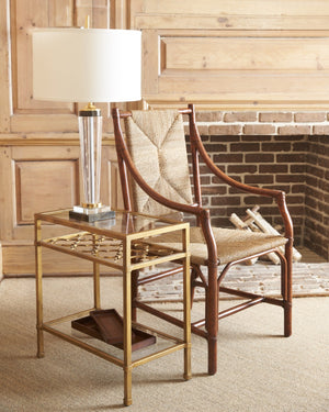 Chelsea House Mecklenburg Handwoven Rattan Chair With Natural Rush Seat – Coastal Charm, Compact Supportive Style 384592