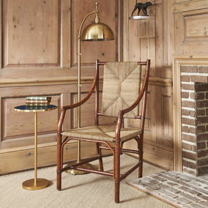 Chelsea House Mecklenburg Handwoven Rattan Chair With Natural Rush Seat – Coastal Charm, Compact Supportive Style 384592