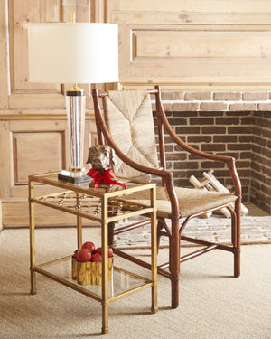 Chelsea House Mecklenburg Handwoven Rattan Chair With Natural Rush Seat – Coastal Charm, Compact Supportive Style 384592