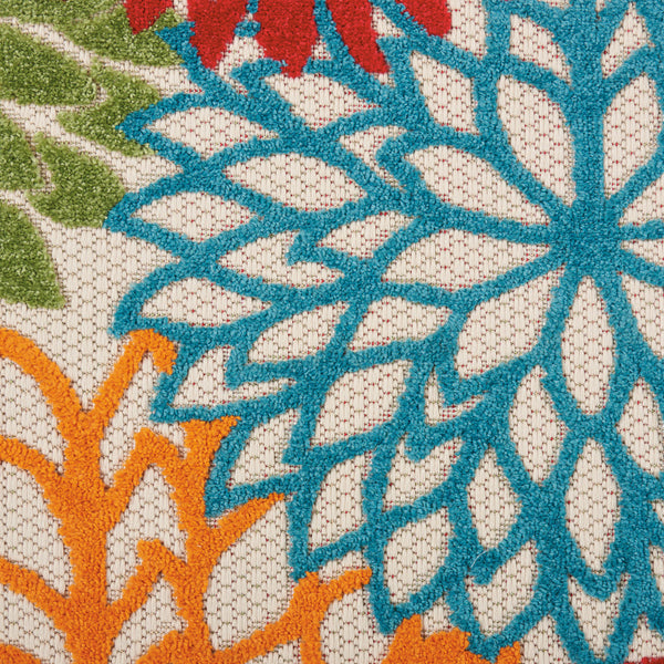 Homeroots 12' Green And Ivory Floral Indoor-outdoor Runner Rug - Stylish, Durable, Perfect For Any Space 2? X 12? Runner Polypropylene 384605