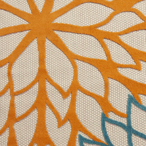 Homeroots 12' Green And Ivory Floral Indoor-outdoor Runner Rug - Stylish, Durable, Perfect For Any Space 7? X 10? Polypropylene 384617