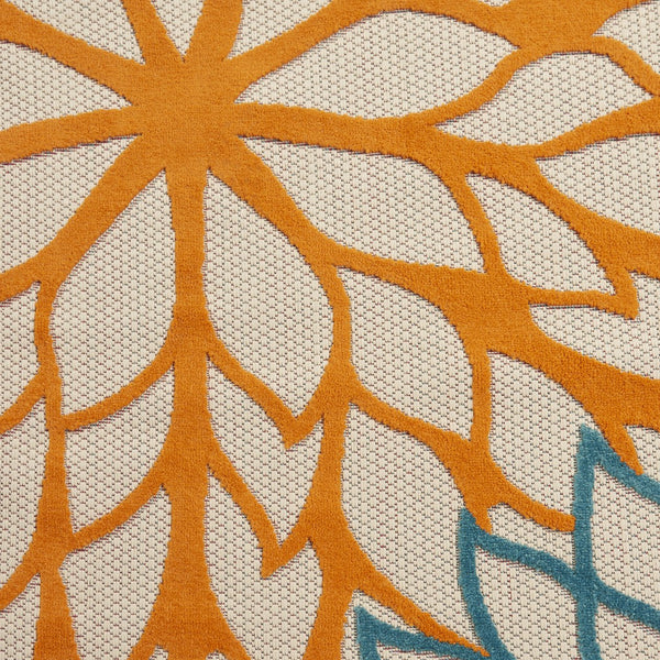 Homeroots 12' Green And Ivory Floral Indoor-outdoor Runner Rug - Stylish, Durable, Perfect For Any Space 7? X 10? Polypropylene 384617