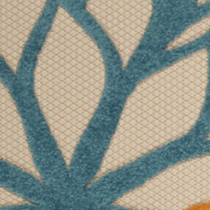 HomeRoots 5' Ivory and Blue Floral Area Rug – Durable, Stylish Indoor/Outdoor Decor for Every Space 5?x8' 384636