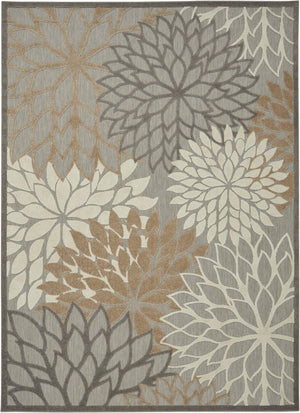 HomeRoots 5' Elegant Gray and Ivory Floral Area Rug for Indoor and Outdoor Spaces – Durable, Versatile Design 7' X 10' Rectangle 384668