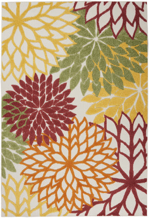 Homeroots 4' X 6' Green And Ivory Indoor-outdoor Area Rug - Stylish, Durable, Easy Maintenance For Any Space 4' X 6' Polypropylene 384674