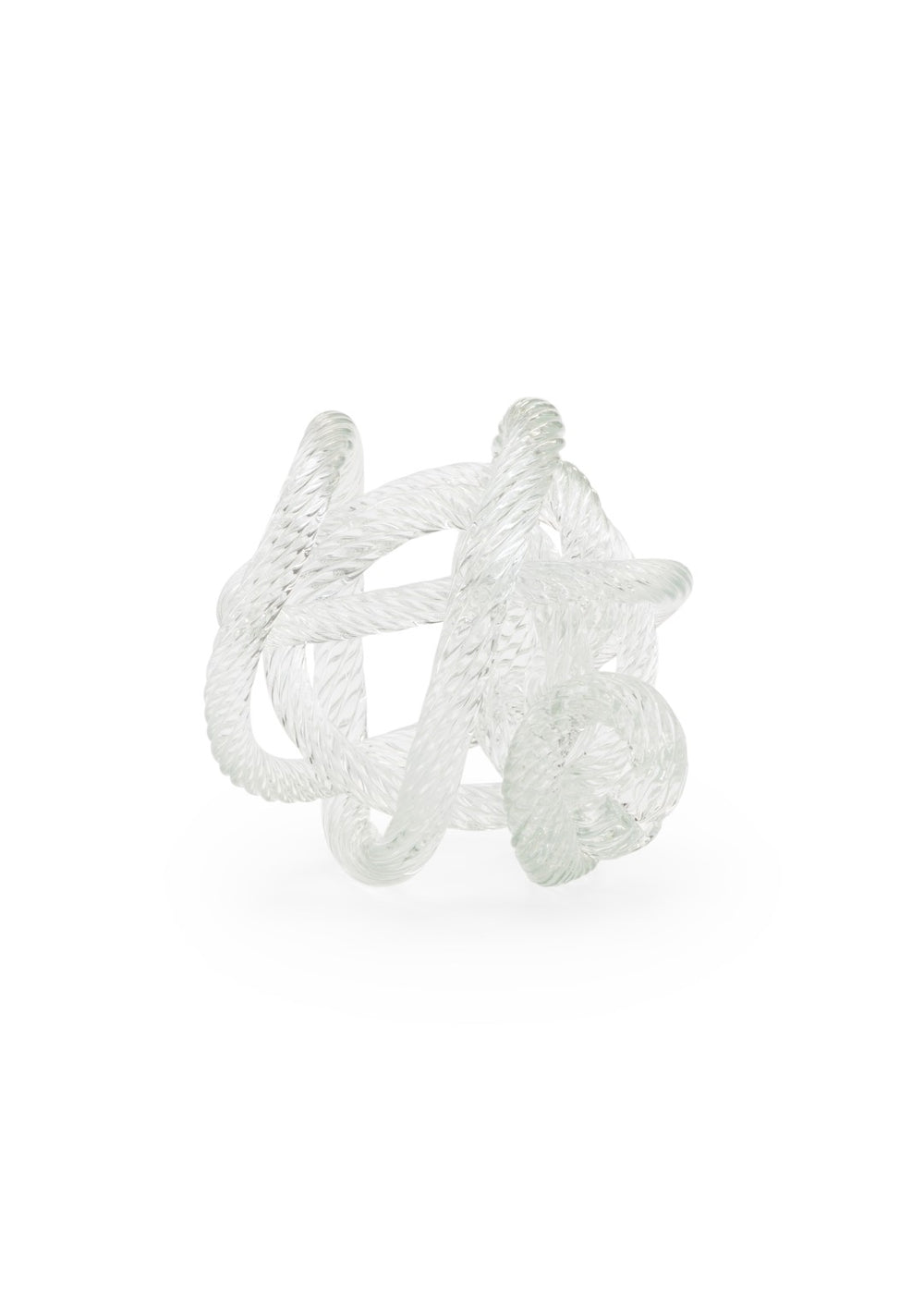 Chelsea House Glass Hand-Twisted Love Knot Sculpture — Luminous Clear Glass Centerpiece, Unique Gift Accent 384688