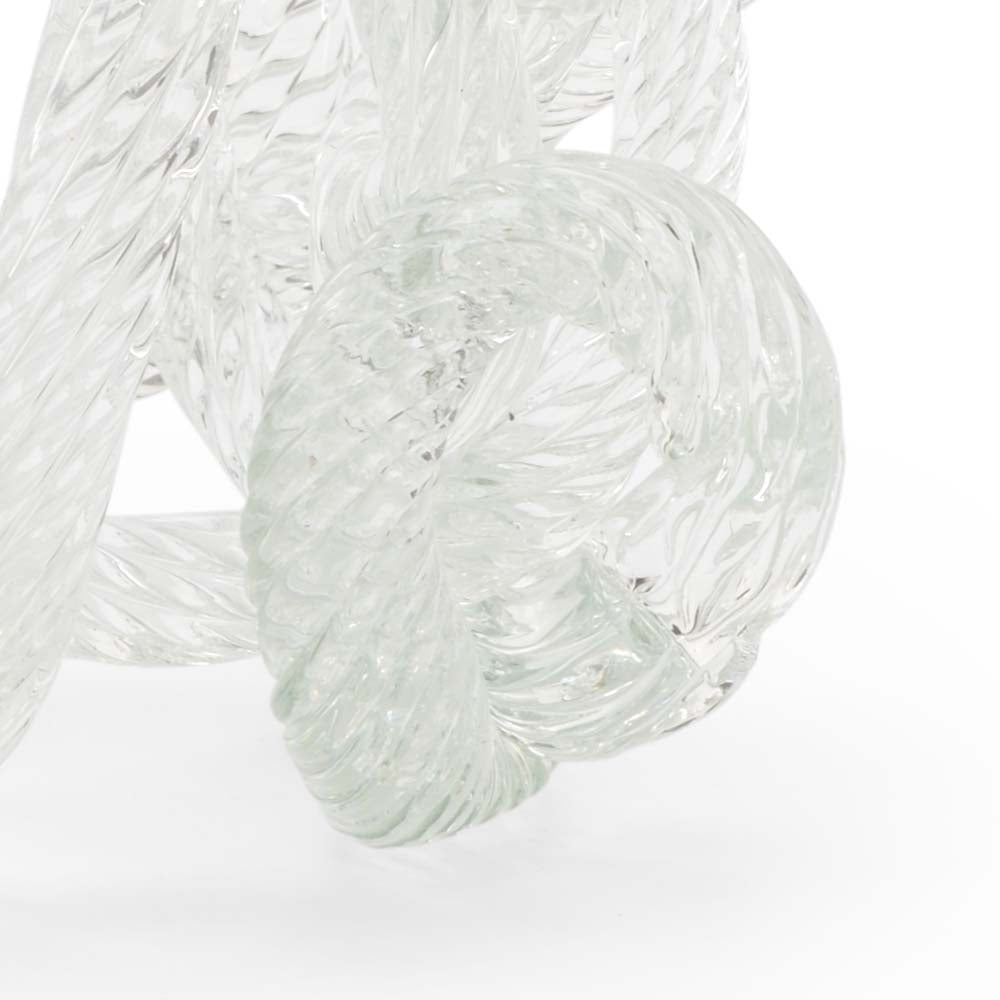 Chelsea House Glass Hand-Twisted Love Knot Sculpture — Luminous Clear Glass Centerpiece, Unique Gift Accent 384688