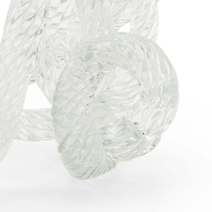 Chelsea House Glass Hand-Twisted Love Knot Sculpture — Luminous Clear Glass Centerpiece, Unique Gift Accent 384688