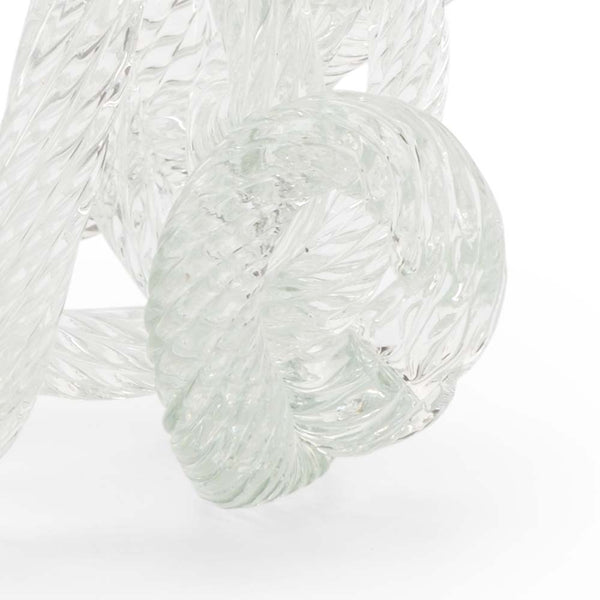Chelsea House Glass Hand-Twisted Love Knot Sculpture — Luminous Clear Glass Centerpiece, Unique Gift Accent 384688