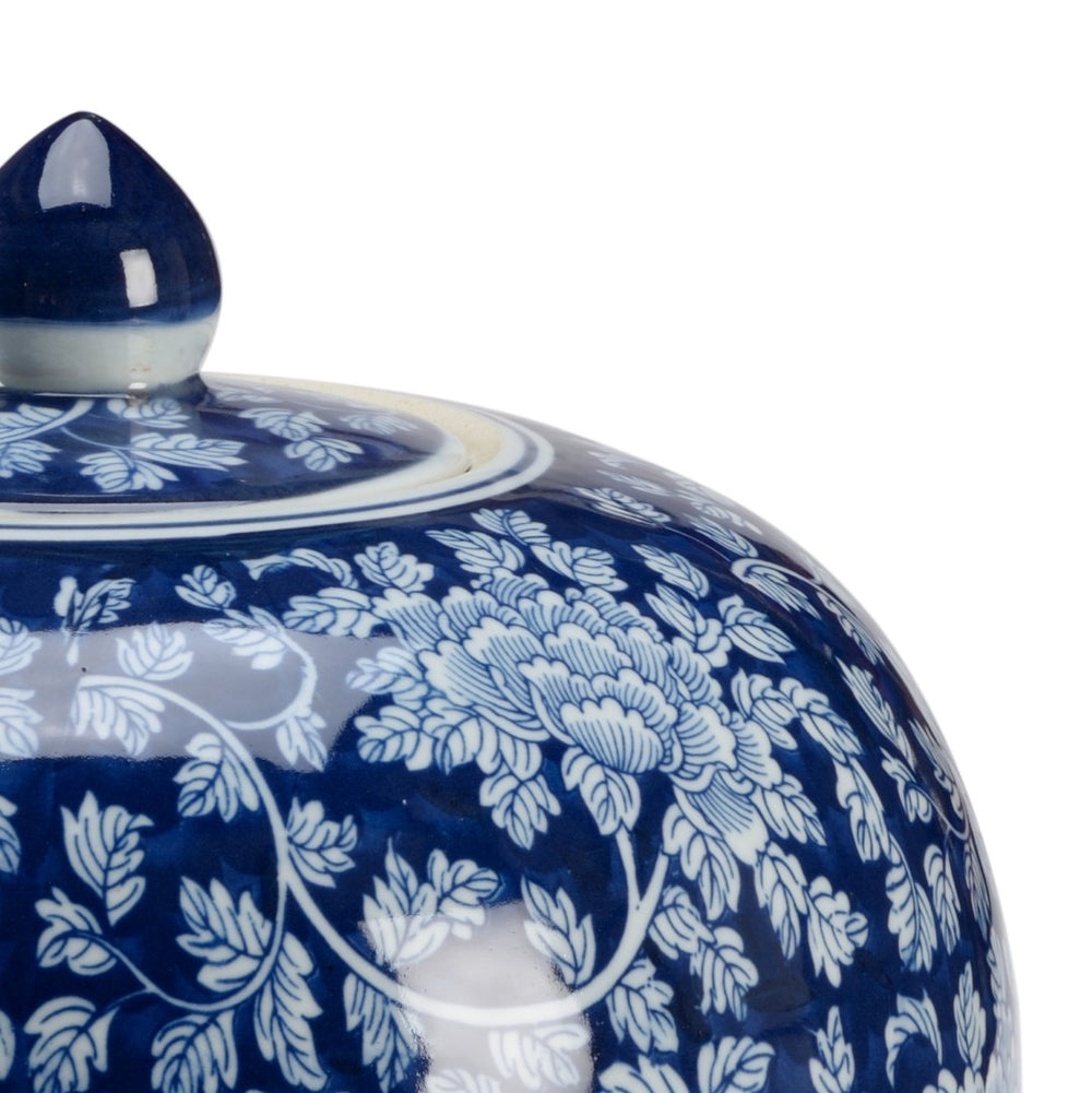 Chelsea House Small Clarke Vase — Hand-Painted Blue & White Ceramic Accent With Removable Lid, 13.5" Height, Timeless Charm 384690
