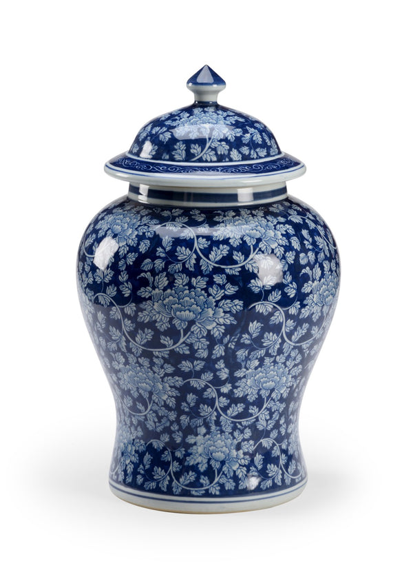 Chelsea House Medium Clark Vase — Hand-Painted Blue & White Ceramic Centerpiece With Removable Lid, 19" H Elegance 384691