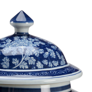 Chelsea House Medium Clark Vase — Hand-Painted Blue & White Ceramic Centerpiece With Removable Lid, 19" H Elegance 384691
