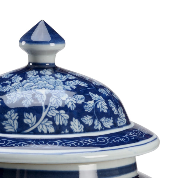 Chelsea House Medium Clark Vase — Hand-Painted Blue & White Ceramic Centerpiece With Removable Lid, 19" H Elegance 384691
