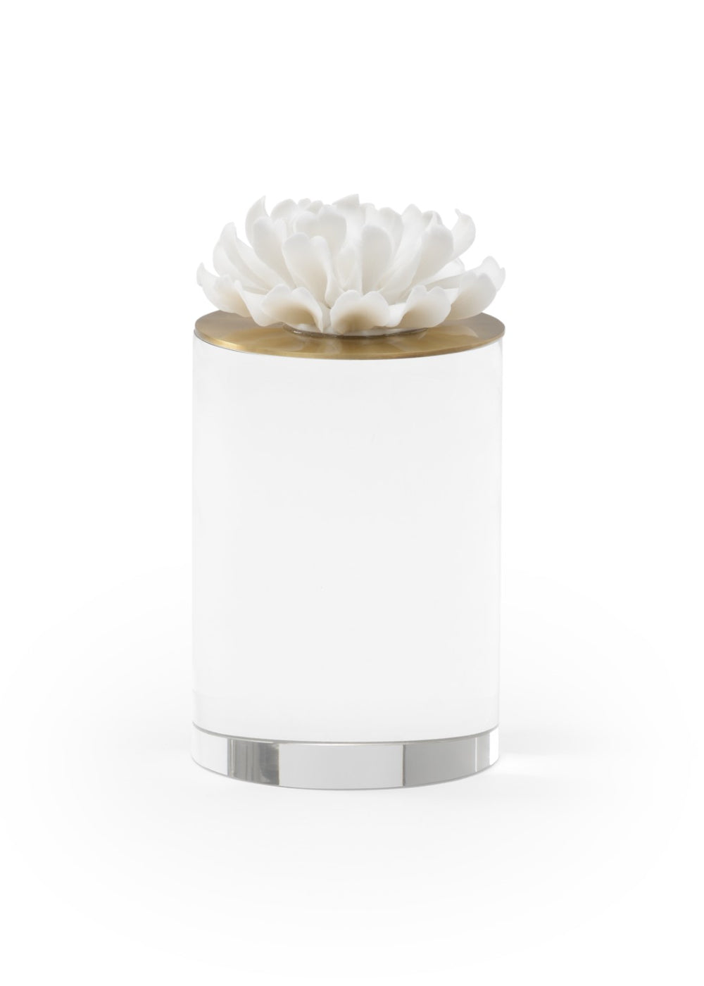 Chelsea House Succulent Handcrafted Porcelain Sculpture By Claire Bell With Crystal Base & Antique Brass Accents, 7" Tall 384695