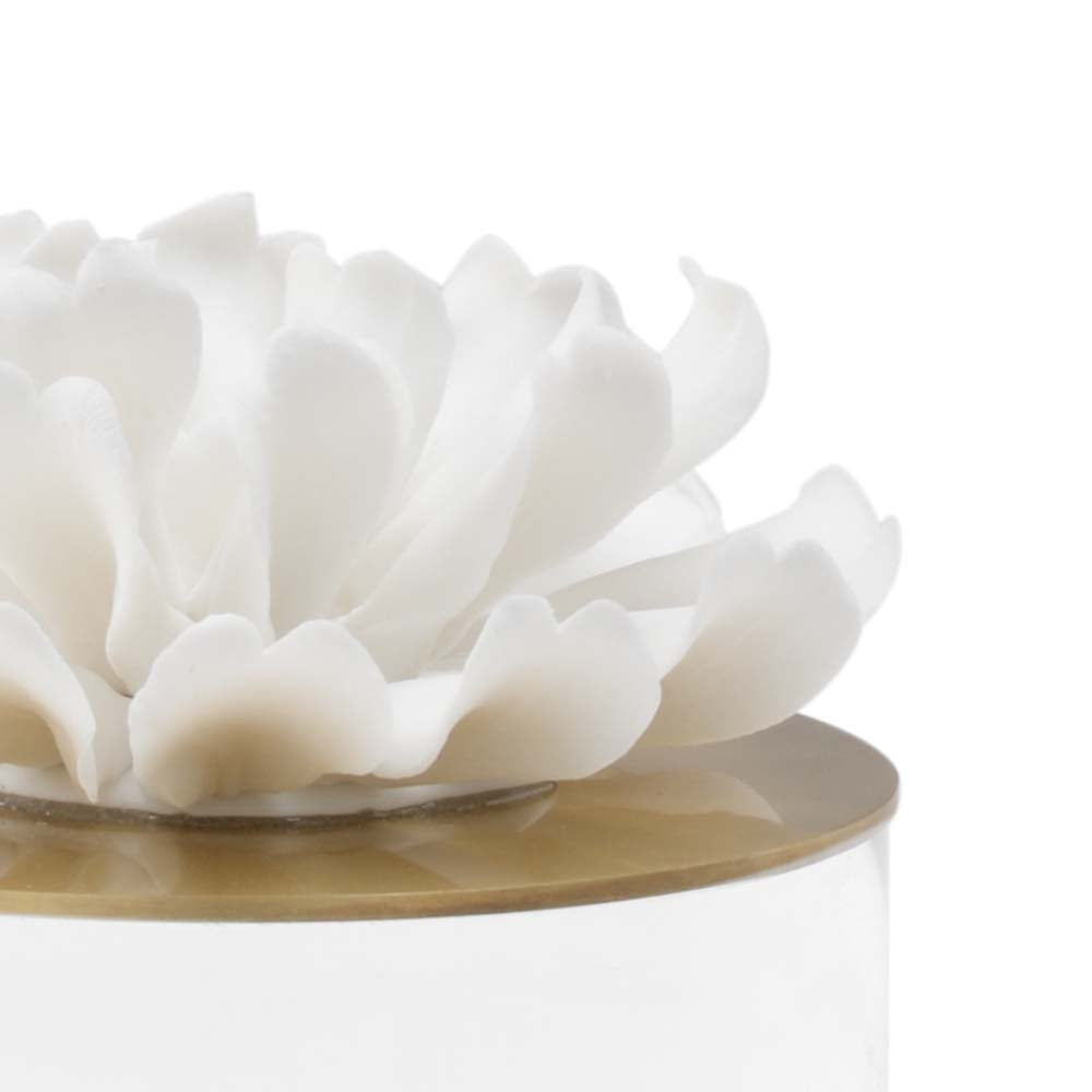 Chelsea House Succulent Handcrafted Porcelain Sculpture By Claire Bell With Crystal Base & Antique Brass Accents, 7" Tall 384695