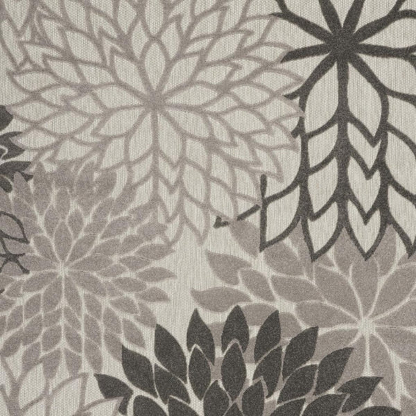 HomeRoots 5' Gray Floral Area Rug - Versatile Indoor/Outdoor Design for Stylish Spaces & High Traffic Areas 8'x11' Area Rug 384708