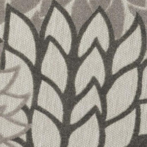 HomeRoots 5' Gray Floral Area Rug - Versatile Indoor/Outdoor Design for Stylish Spaces & High Traffic Areas 8' Round Area Rug 384710