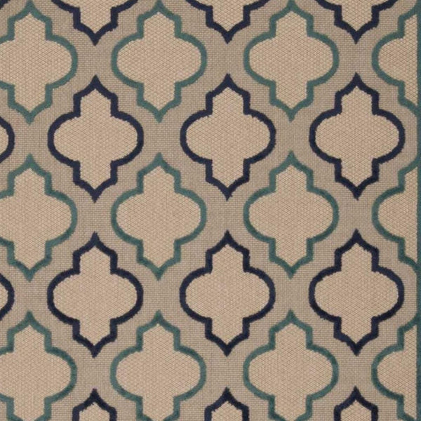 HomeRoots 8' Blue and Ivory Geometric Indoor Outdoor Rug – Stylish, Durable Design for Any Space Upgrade 8'x11' Area Rug Navy 384719