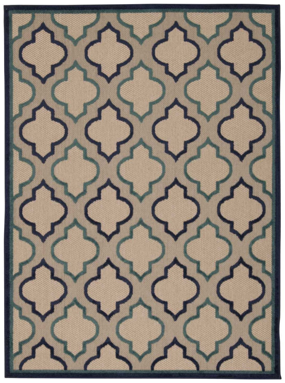 HomeRoots 8' Blue and Ivory Geometric Indoor Outdoor Rug – Stylish, Durable Design for Any Space Upgrade 8'x11' Area Rug Navy 384719