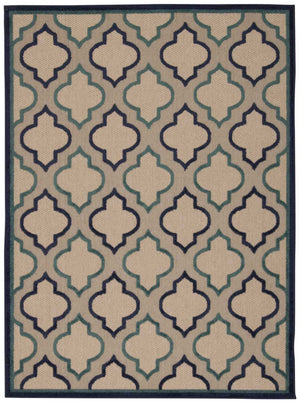 HomeRoots 8' Blue and Ivory Geometric Indoor Outdoor Rug – Stylish, Durable Design for Any Space Upgrade 8'x11' Area Rug Navy 384719