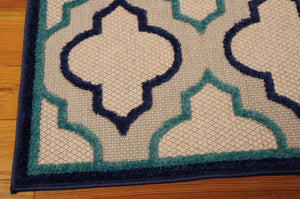 HomeRoots 8' Blue and Ivory Geometric Indoor Outdoor Rug – Stylish, Durable Design for Any Space Upgrade 8'x11' Area Rug Navy 384719