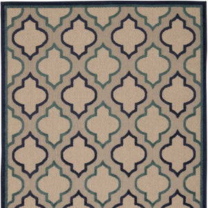 HomeRoots 8' Blue and Ivory Geometric Indoor Outdoor Rug – Stylish, Durable Design for Any Space Upgrade 8'x11' Area Rug Navy 384719
