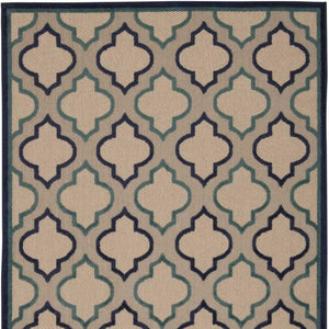 HomeRoots 8' Blue and Ivory Geometric Indoor Outdoor Rug – Stylish, Durable Design for Any Space Upgrade 8'x11' Area Rug Navy 384719