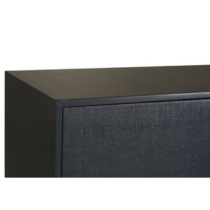 Chelsea House Avery Navy Console With Raffia Doors, Gold-Leaf Hardware — Claire Bell Design, Storage & Style 384740