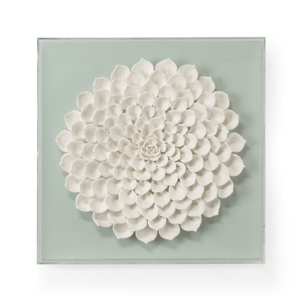 Chelsea House Succulent Handcrafted Wall Sculpture By Claire Bell In Acrylic Frame, Mint Green Neutrals, 32"X23.75" 384761