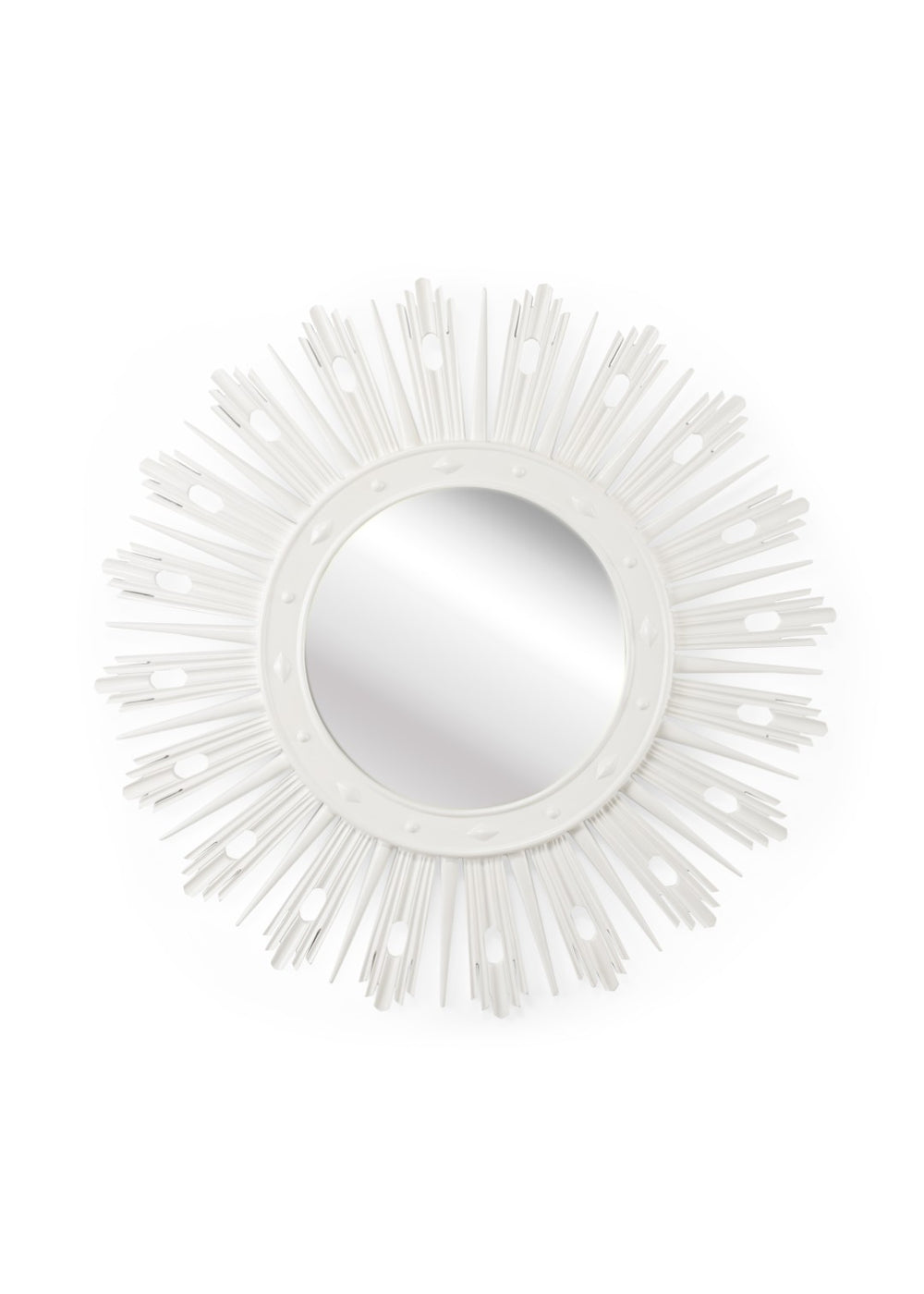 Chelsea House Wasden Mirror White Lacquer Starburst 52.5" Statement Wall Mirror — Mid‑Century Modern Sculptural Focal 384762