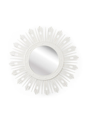 Chelsea House Wasden Mirror White Lacquer Starburst 52.5" Statement Wall Mirror — Mid‑Century Modern Sculptural Focal 384762