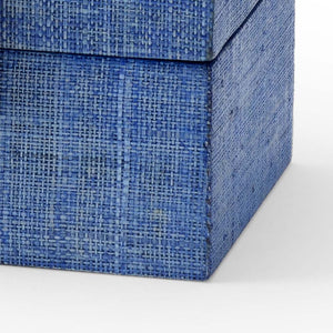 Chelsea House Raffia Blueberry Nested Storage Boxes With Gold-Leaf Hardware — Handmade Texture For Chic Organization 384763