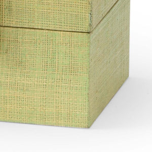 Chelsea House Raffia Seafoam Boxes Set Of 2 With Gold-Leaf Hardware — Handwoven Coastal Storage For Stylish Organization 384764