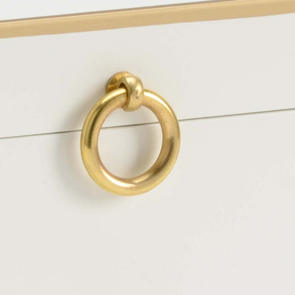 Chelsea House Rectangular Hand-Painted Cream Wooden Box With Antique Gold Trim, Velvet-Lined Organizer For Keys 384769