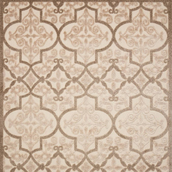HomeRoots 5' Cream Moroccan Indoor Outdoor Area Rug for Timeless Style and Durability in Any Space 5' X 8' 384769
