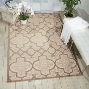 HomeRoots 5' Cream Moroccan Indoor Outdoor Area Rug for Timeless Style and Durability in Any Space 5' X 8' 384769
