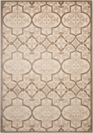 Homeroots 4' Cream Moroccan Area Rug - Stylish Indoor Outdoor Design For Living Spaces, Patios, And More! 5' X 8' Polypropylene 384769