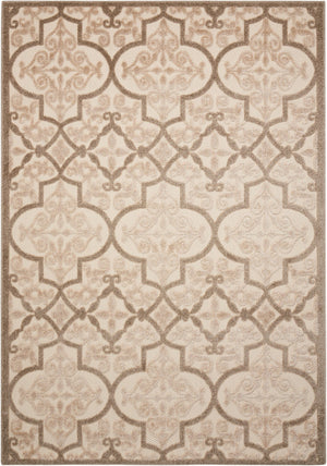 HomeRoots 5' Cream Moroccan Indoor Outdoor Area Rug for Timeless Style and Durability in Any Space 5' X 8' 384769