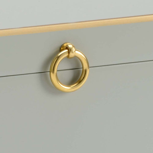 Chelsea House Rectangular Hand-Painted Gray Wooden Box With Antique Gold Trim, Velvet Lined Jewelry Storage Chest 384770