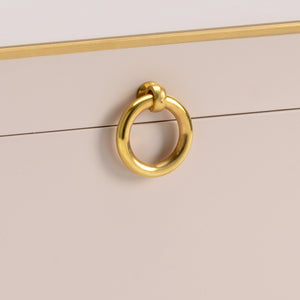 Chelsea House Rectangular Pink Hand-Painted Wooden Box With Antique Gold Trim, Velvet Lined Storage For Keys 384771