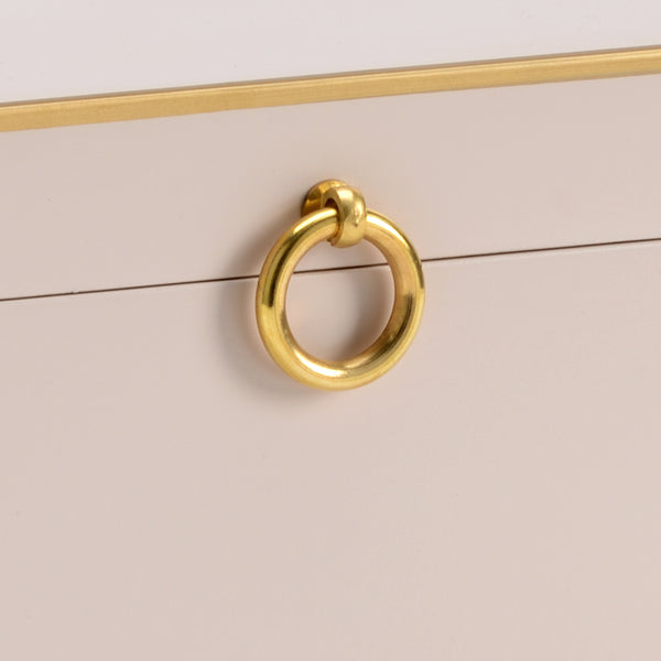 Chelsea House Rectangular Pink Hand-Painted Wooden Box With Antique Gold Trim, Velvet Lined Storage For Keys 384771