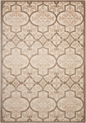 HomeRoots 5' Cream Moroccan Indoor Outdoor Area Rug for Timeless Style and Durability in Any Space 8' x 11' 384771