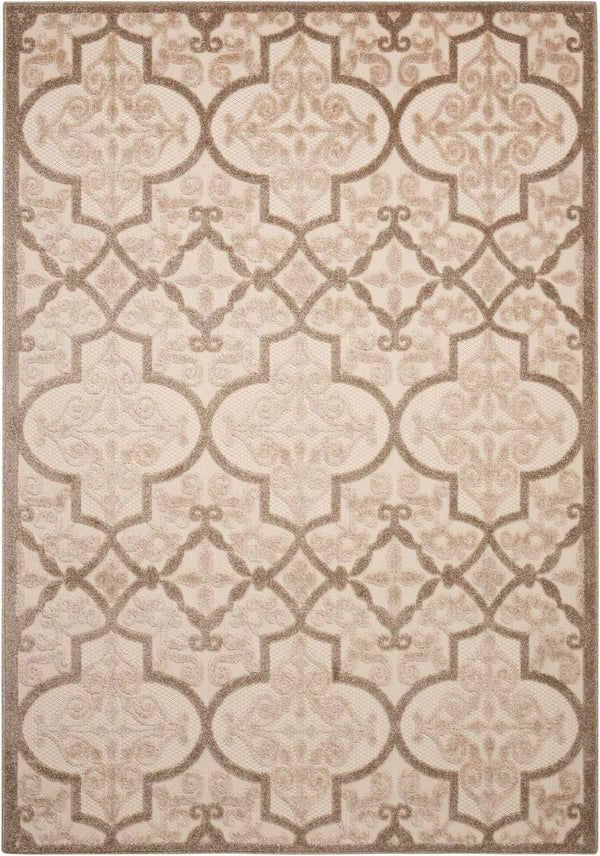 HomeRoots 5' Cream Moroccan Indoor Outdoor Area Rug for Timeless Style and Durability in Any Space 8' x 11' 384771