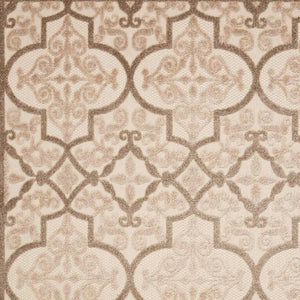 HomeRoots 5' Cream Moroccan Indoor Outdoor Area Rug for Timeless Style and Durability in Any Space 8' x 11' 384771
