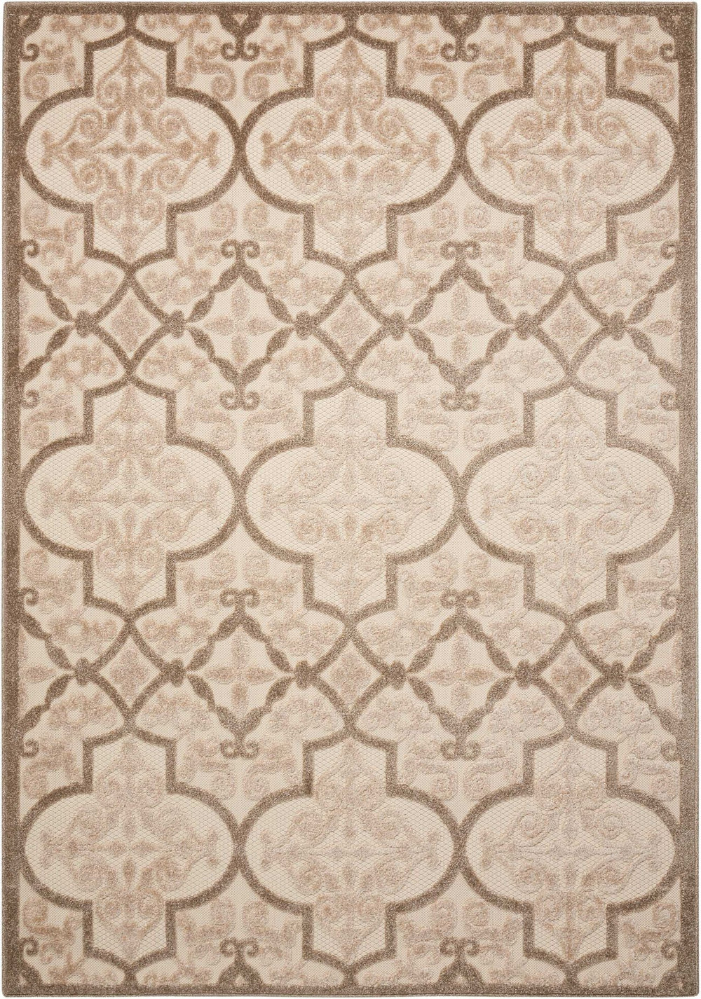 Homeroots 4' Cream Moroccan Area Rug - Stylish Indoor Outdoor Design For Living Spaces, Patios, And More! 8' X 11' Polypropylene 384771